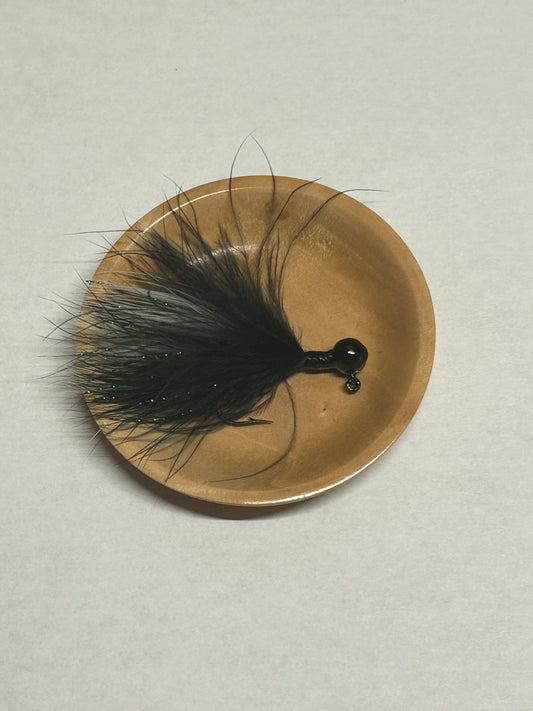 BDB - 1/8oz Black/White Marabu Jig - Black Head