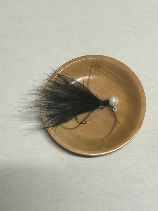 BDB - 1/8oz Black/White Marabu Jig - White Head